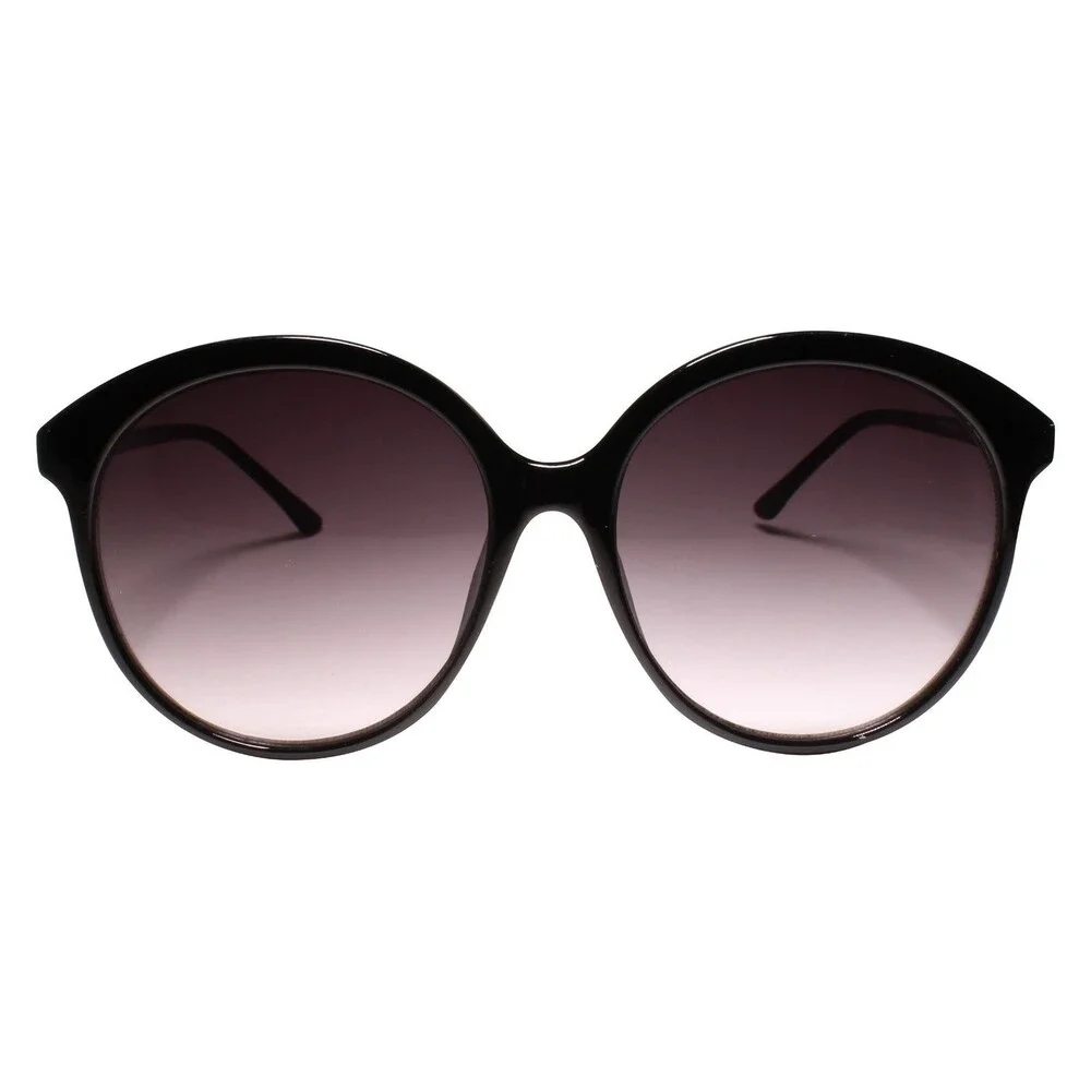 Classic Vintage Retro Oversized Exaggerated Womens Round Sunglasses Black
